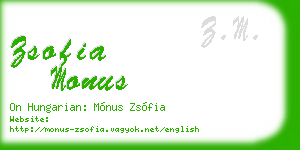 zsofia monus business card
