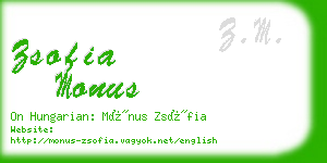 zsofia monus business card